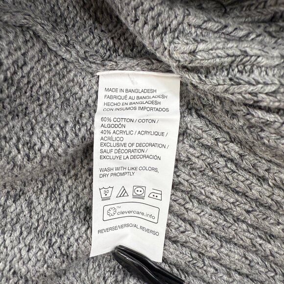 IZOD Sweater Men's Long Sleeve Gray Knitted Casual Preppy Button Mock Neck Large - Picture 6 of 10